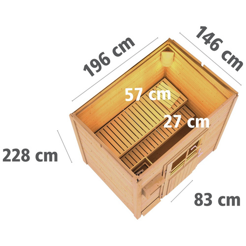 KARIBU Saunahaus »Frauenburg«, BxTxH: ...