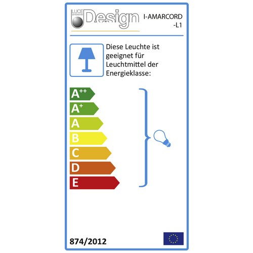 LUCE Design Tischleuchte »AMARCORD«, E27, Höhe: 61 cm - braun