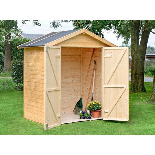 Thumbnail - Mr. GARDENER Gartenhaus »Nyland«, Holz, BxHxT: 200 x 218 x 137 cm (Außenmaße inkl. Dachüberstand) - beige