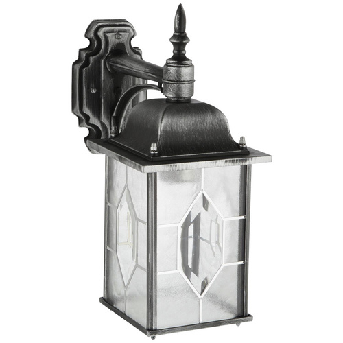 Dekorative Wandleuchte Milano aus Aluminium in schwarz, silber und Acrylglas in Bleikristalloptik, E27 Fassung