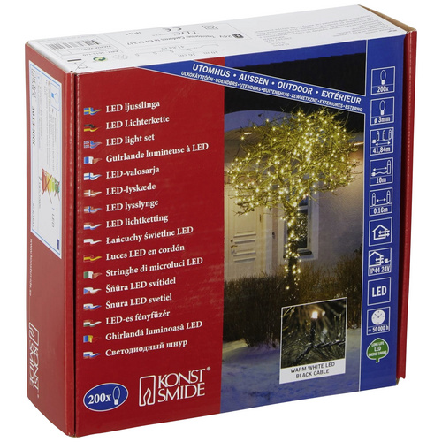 Thumbnail - Konstsmide Lichterkette, warmweiß, Kabellänge: 10 m - schwarz