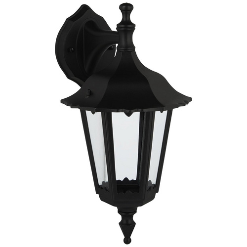 Bezaubernde Wandleuchte Firenze aus Aluminium in schwarz und Glas in klar, abgehangen, E27 Fassung, IP43