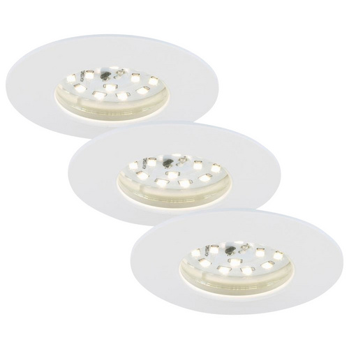 Briloner Leuchten Einbauleuchte 7204-036, Einbauleuchte 3er SET auch für Bad - IP44 Ø 9cm