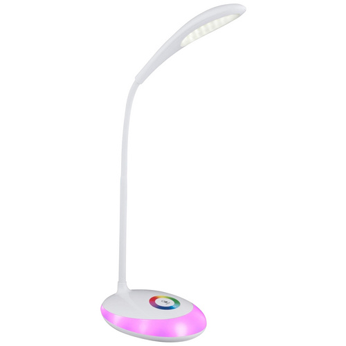 Globo Tischleuchte MINEA, Flexo mit Kunststoff überzogen, Sockel mit RGB LED