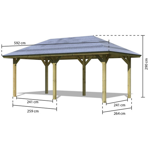 KARIBU Pavillon »Bergen 2«, Walmdach, ...