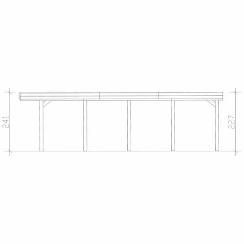Thumbnail - SKANHOLZ Carport »Friesland«, BxT: 314 x 708 cm, Firsthöhe: 241 cm, farbbehandelt - braun