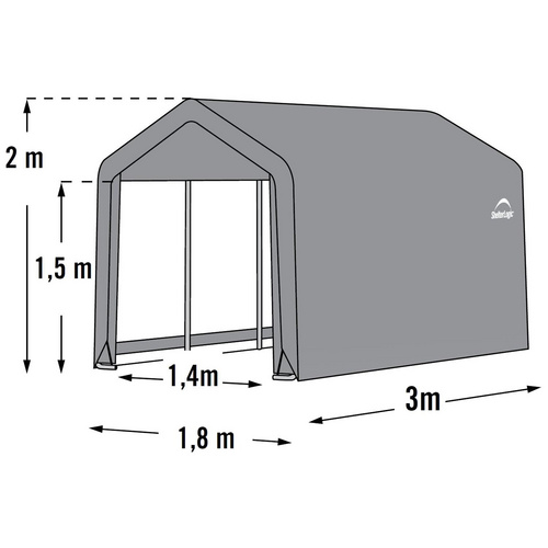 SHELTERLOGIC Folien-Gerätehaus, H (max)...