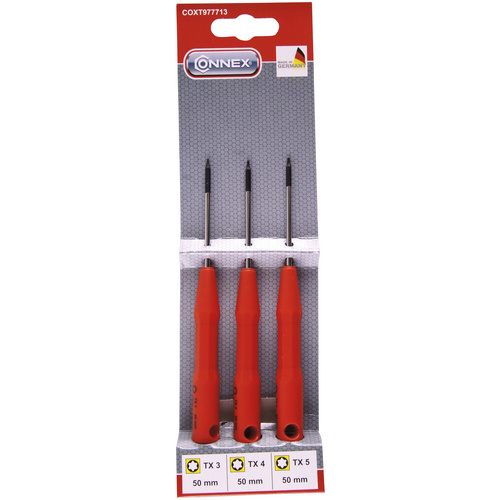 Image of CONNEX Feinmechanikerschraubendreher-Set, Metall, 3-tlg., 40g - rot