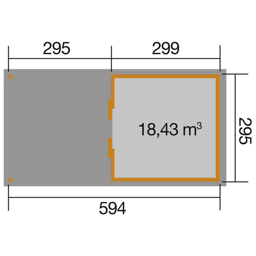 WEKA Gartenhaus »Gr. 3«, Holz, BxHxT: ...