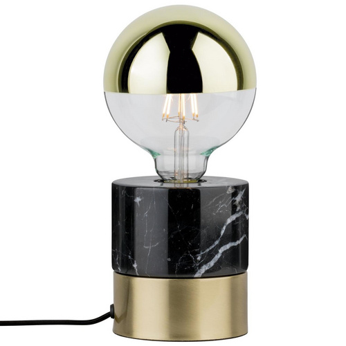 Paulmann LED Tischleuchte Vala Messing gebürstet/Marmor schwarz max. 20W E27