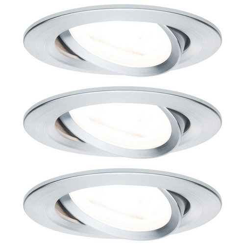 Paulmann LED Einbaustrahler schwenkbar Nova rund 3x6,5W GU10 Alu gedreht 3-Stufen-dimmbar