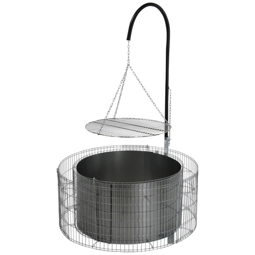 Gabionen-Grill- und Feuerstelle 92 cm x 40 cm x 142 cm