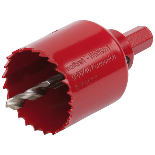 Wolfcraft Lochsäge Ø 45 mm, Bimetall, inkl. Schaft und Bohrer