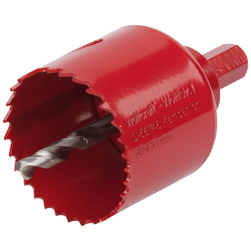 Wolfcraft Lochsäge Ø 51 mm, Bimetall, inkl. Schaft und Bohrer