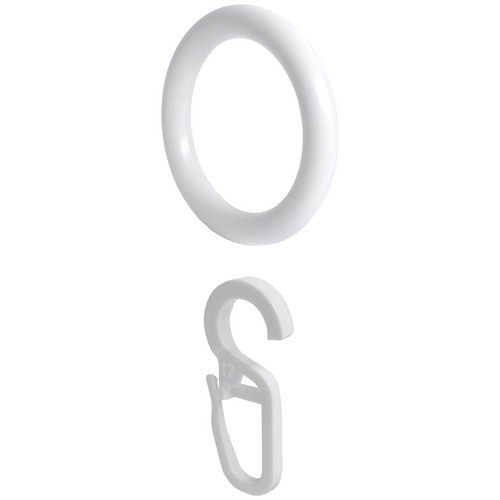LIEDECO Stilring, mit Faltenlegehaken, Kunststoff, weiß - weiss