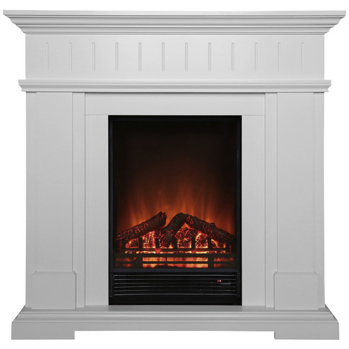 EL Fuego Elektrokamin Bergen Weiß mit Heizung 1,8 kW