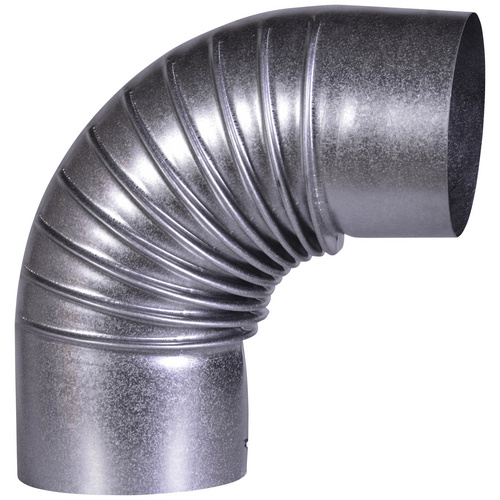 Firefix Ofenrohr Bogen, 100 mm, 90°, feueraluminiert, starr, für 100 mm FAL-Ofenrohr