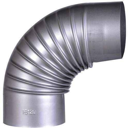 Firefix Ofenrohr Bogen, 130 mm, 90°, feueraluminiert, starr, für 130 mm FAL-Ofenrohr