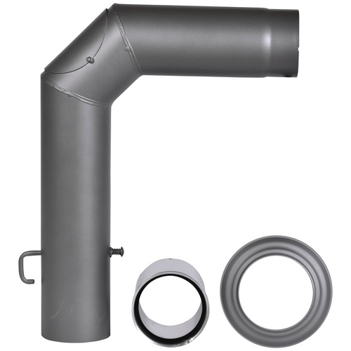 Firefix Ofenrohr Bogen, 120 mm, 90°, Stahlblech, mit Drosselklappe