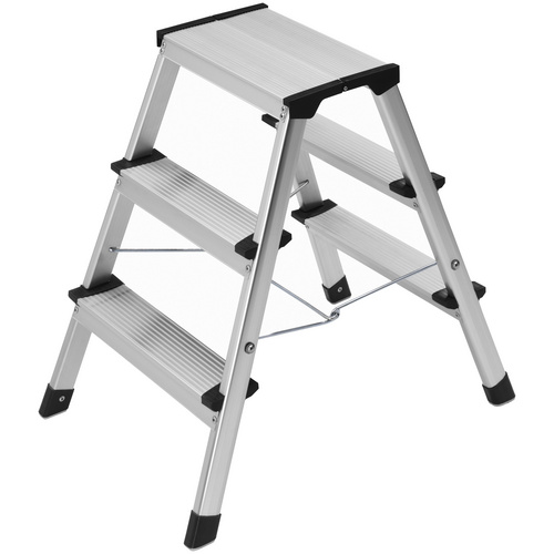 Hailo Trittleiter D60 StandardLine 2 x 3 Stufen, silbern