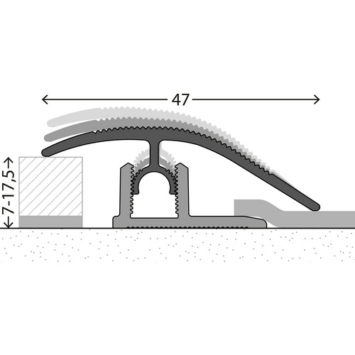 Thumbnail - CARL PRINZ Anpassungsprofil »PROFI-TEC«, BxH: 47 x 15 mm, verdeckte Befestigung - braun