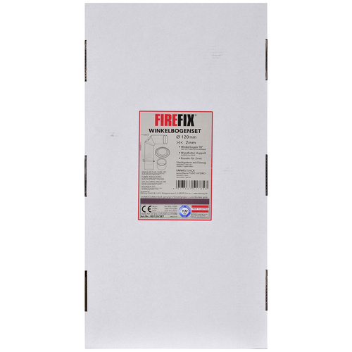 FIREFIX® Winkelrohrset, Ø: 12 cm, Stärke: 2 mm, Stahl - grau (Rabatt: 10 %)