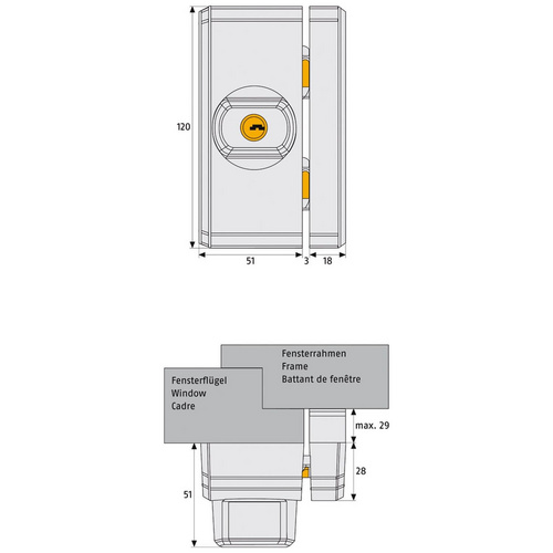 Thumbnail - ABUS Fenster-Zusatzschloss »FTS 96« - weiss