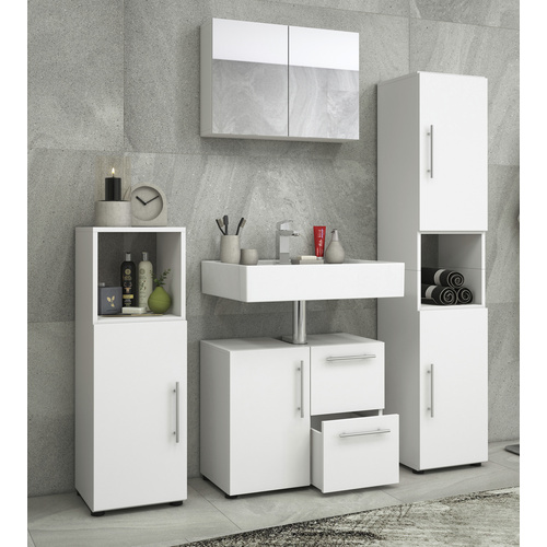 Thumbnail - VCM Badmöbel-Set »Flandu«, 4 teilig, modern, mit Spiegel - weiss