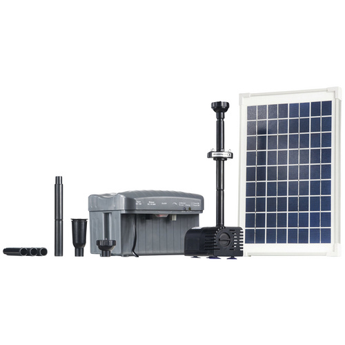 HEISSNER Solarteichpumpe, 750 l/h mit LED - grau