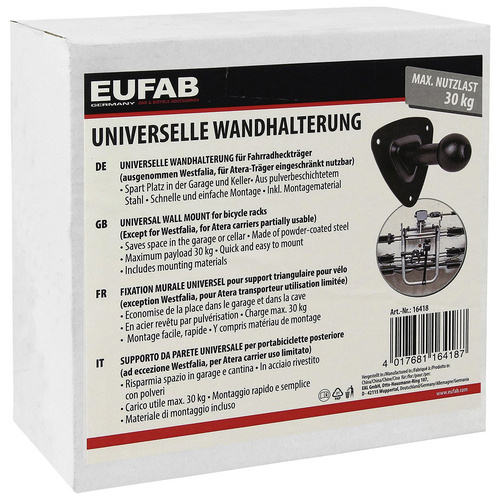 Thumbnail - EUFAB Wandhalterung, Stahl, silbermetallic - silberfarben
