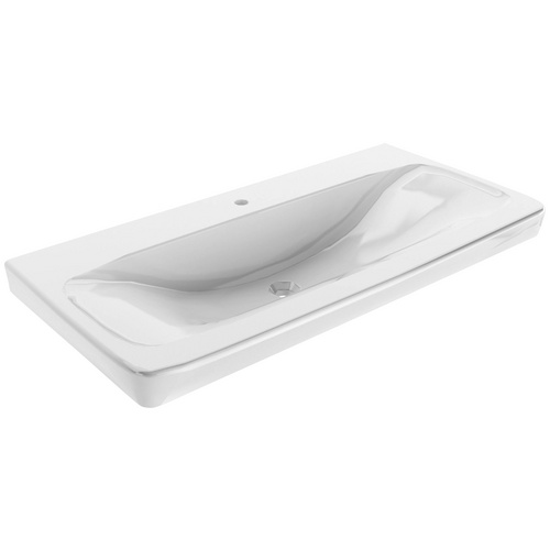 Fackelmann Keramik-Waschbecken 88,5 cm Milano Weiß