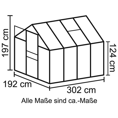 Thumbnail - VITAVIA Gewächshaus »Calypso«, 5,8 m², Kunststoff/Aluminium, winterfest - silberfarben