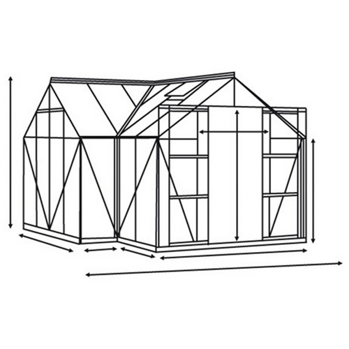 Thumbnail - VITAVIA Gewächshaus »Sirona«, 13 m², Aluminium/ESG Glas, winterfest - silberfarben