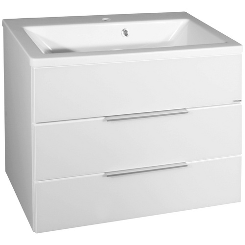 FACKELMANN Waschbeckenunterschrank Kara Glasfront, inkl. Raumsparsiphon