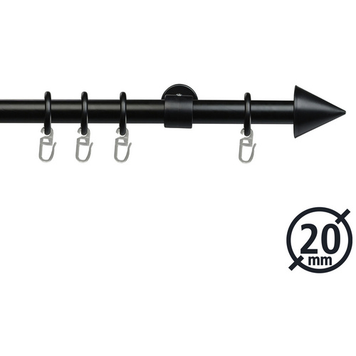 LIEDECO Stilgarnitur »Kegel«, Länge 1600 mm, Ø 20 mm, Metall/Kunststoff - schwarz