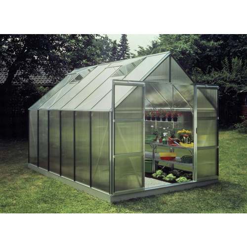 HALLS Gewächshaus »Magnum 128«, BxT: 257 x 384 cm, 6 mm Stegdoppelplatten (SDPL) - silberfarben