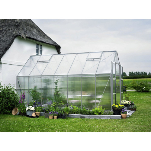 HALLS Gewächshaus »Magnum 148«, BxT: 257 x 446 cm, 6 mm Stegdoppelplatten (SDPL) - silberfarben