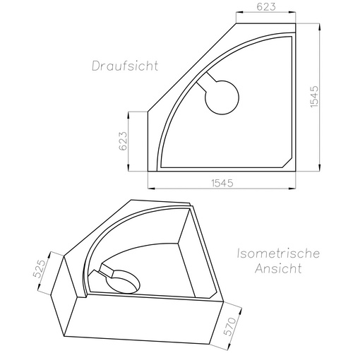 OTTOFOND Wannenträger »Katamaran«, BxHxL: 154,5 x 57 x 154,5 cm, weiß - weiss