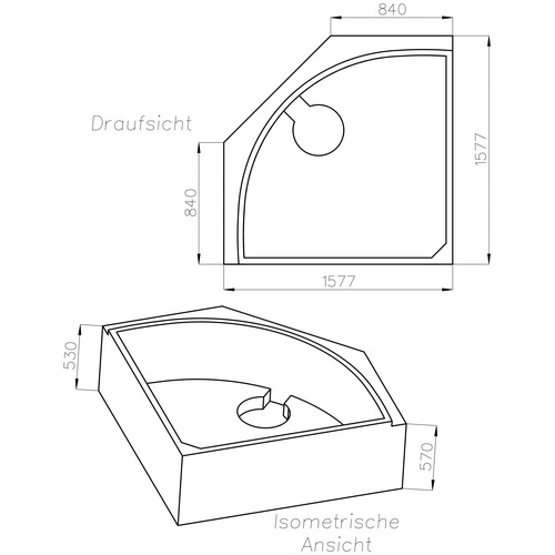 OTTOFOND Wannenträger »Sardinia«, BxHxL: 157,7 x 57 x 157,7 cm, weiß - weiss