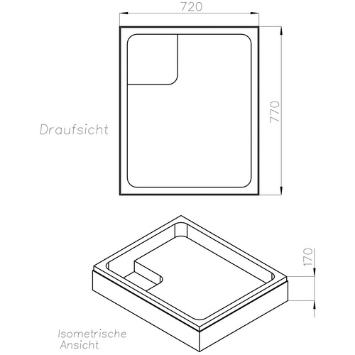 OTTOFOND Wannenträger »Samos«, BxHxL: 72 x 17 x 77 cm, weiß - weiss