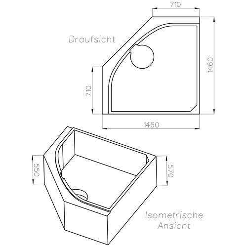 OTTOFOND Wannenträger »Cascade«, BxHxL: 146 x 57 x 146 cm, weiß - weiss