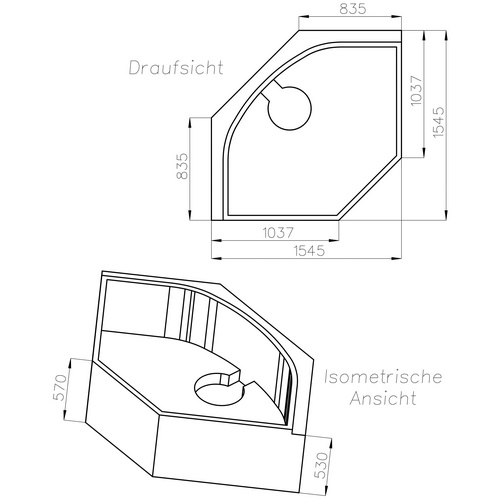 OTTOFOND Wannenträger »Canary«, BxHxL: 154,5 x 57 x 154,5 cm, weiß - weiss