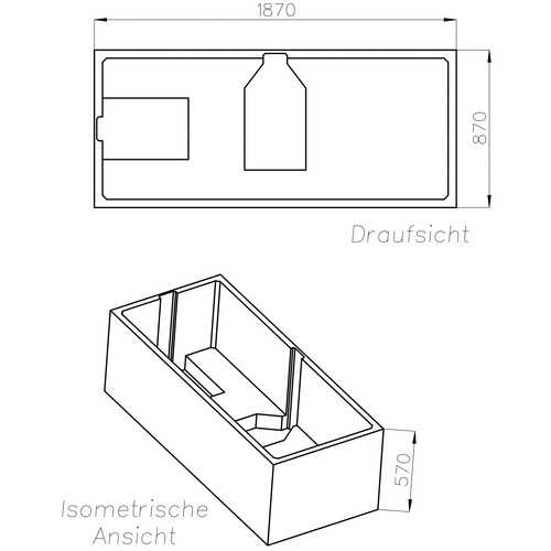 OTTOFOND Wannenträger »Palma«, BxHxL: 87 x 57 x 187 cm, weiß - weiss