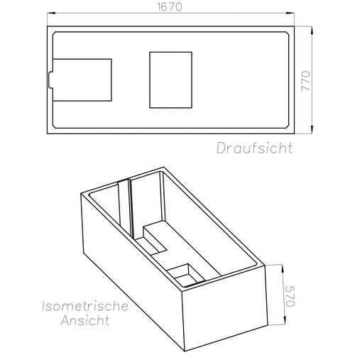 OTTOFOND Wannenträger »Jamaica«, BxHxL: 77 x 57 x 167 cm, weiß - weiss