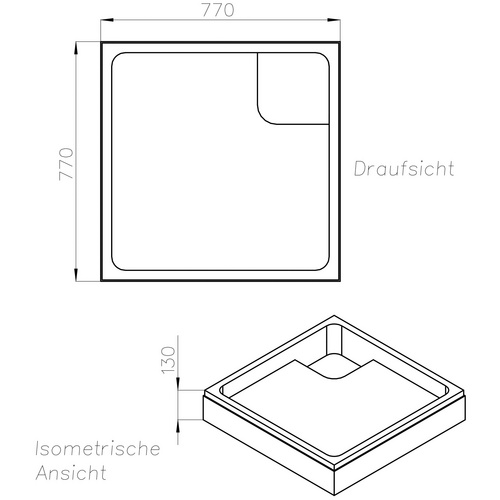 OTTOFOND Wannenträger »Aruba«, BxHxL: 77 x 13 x 77 cm, weiß - weiss