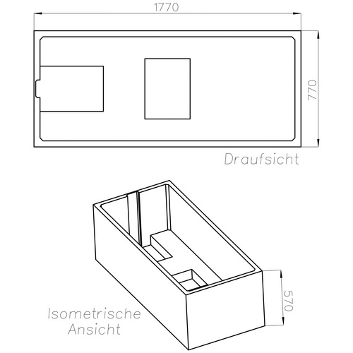 OTTOFOND Wannenträger »Jamaica«, BxHxL: 77 x 57 x 177 cm, weiß - weiss