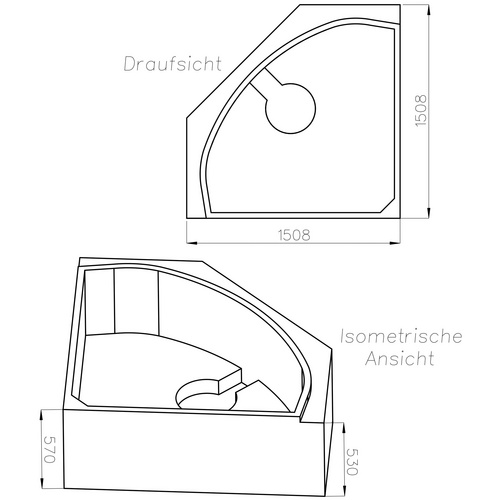 OTTOFOND Wannenträger »Madras«, BxHxL: 150,8 x 57 x 150,8 cm, weiß - weiss