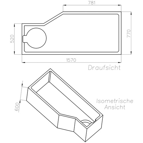 OTTOFOND Wannenträger »Cello«, BxHxL: 77 x 60 x 157 cm, weiß - weiss