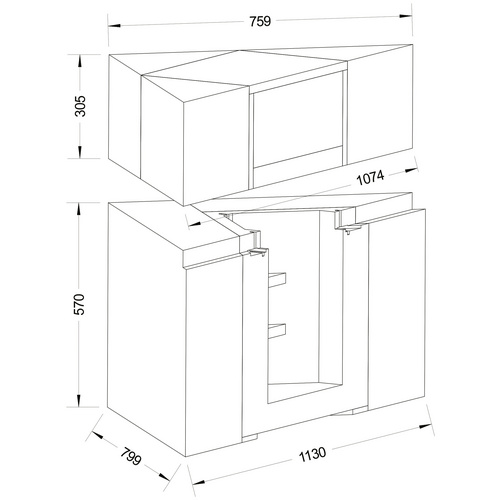 OTTOFOND Eckmodul »Ravenna«, BxHxL: 113 x 87,5 x 79,9 cm, weiß - weiss