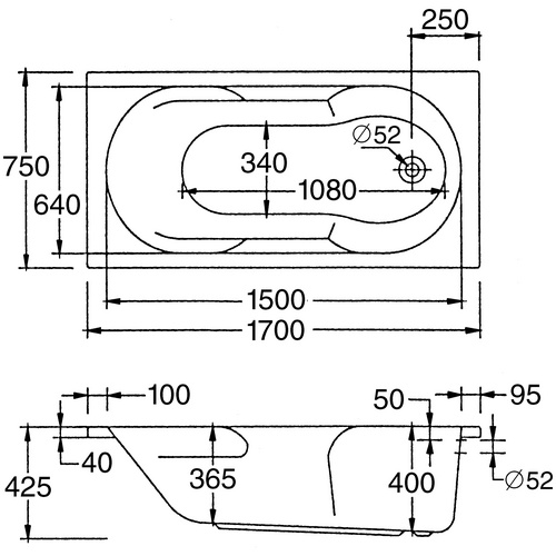 OTTOFOND Whirlpool »Nixe«, BxHxL: 75 x...